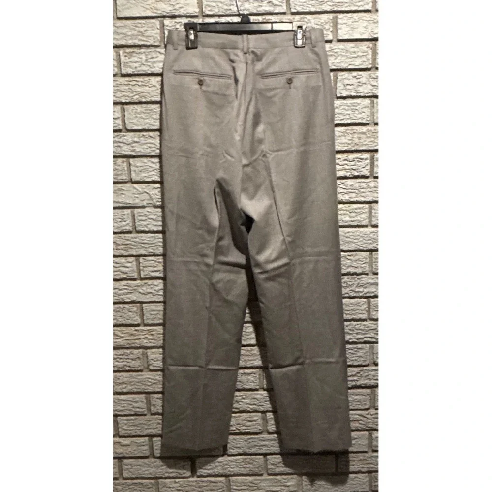 Ermenegildo Zegna Mens Gray Lana Wool Pleated Dress Pants Trousers Size 32